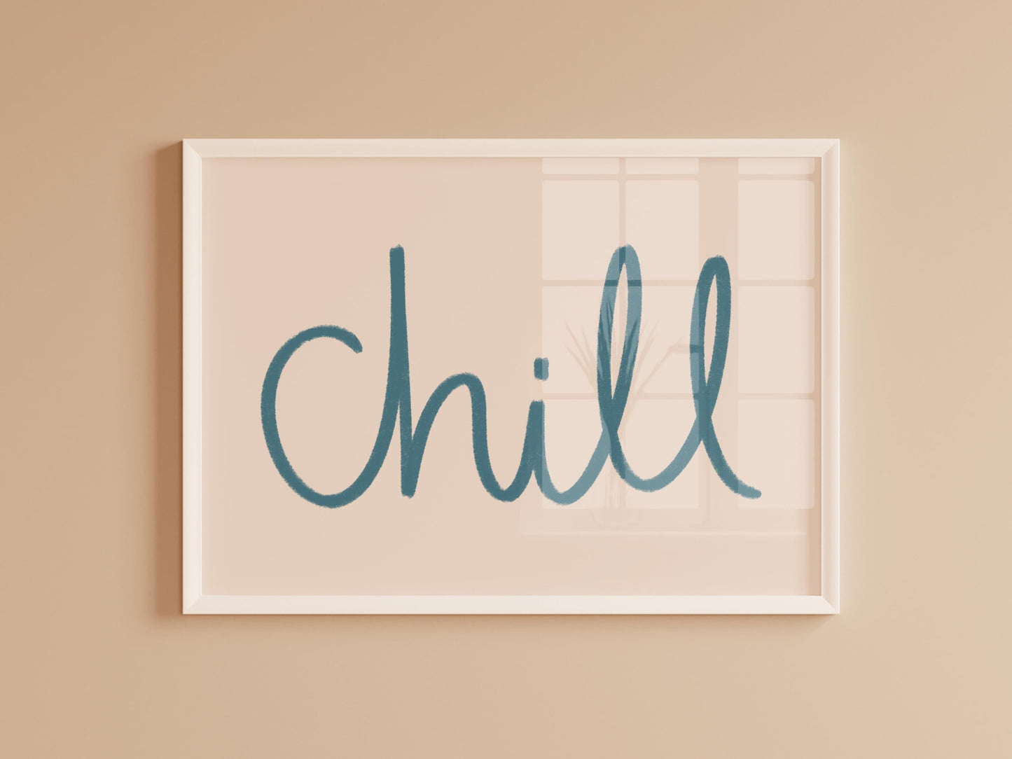 Chill Blue Bedroom Wall Art Print | Cosy Blue Living Room Prints, Blue Bedroom Wall Art, Aesthetic Chill Blue Print, Blue Calligraphy Print