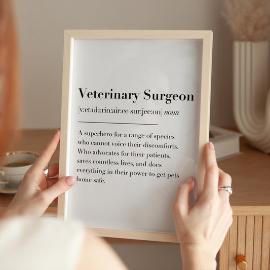 Veterinary Surgeon Definition Print | Veterinarian Definition Print, DVM Definition Print, Thank You Vet Gift, Veterinary Surgeon Gift Ideas