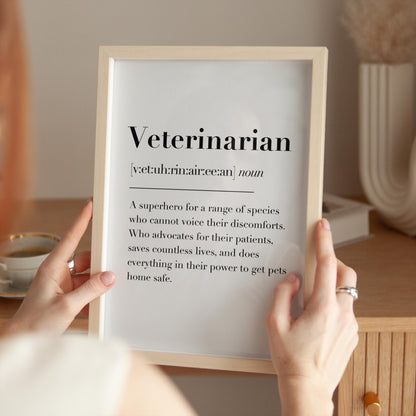 Vet Definition Print | Veterinarian Definition Print, DVM Definition Print, Thank You Vet Gift, Veterinarian Gift, Veterinary Surgeon Gift