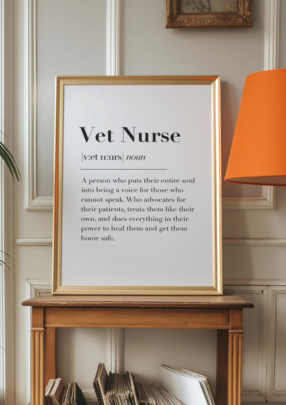 Vet Nurse Definition Print | Veterinary Nurse Print, Vet Nurse Gifts, Registered Veterinary Nurse Gift, RVN Print, Student Veterinary Nurse