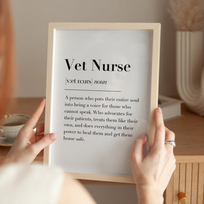 Vet Nurse Definition Print | Veterinary Nurse Print, Vet Nurse Gifts, Registered Veterinary Nurse Gift, RVN Print, Student Veterinary Nurse