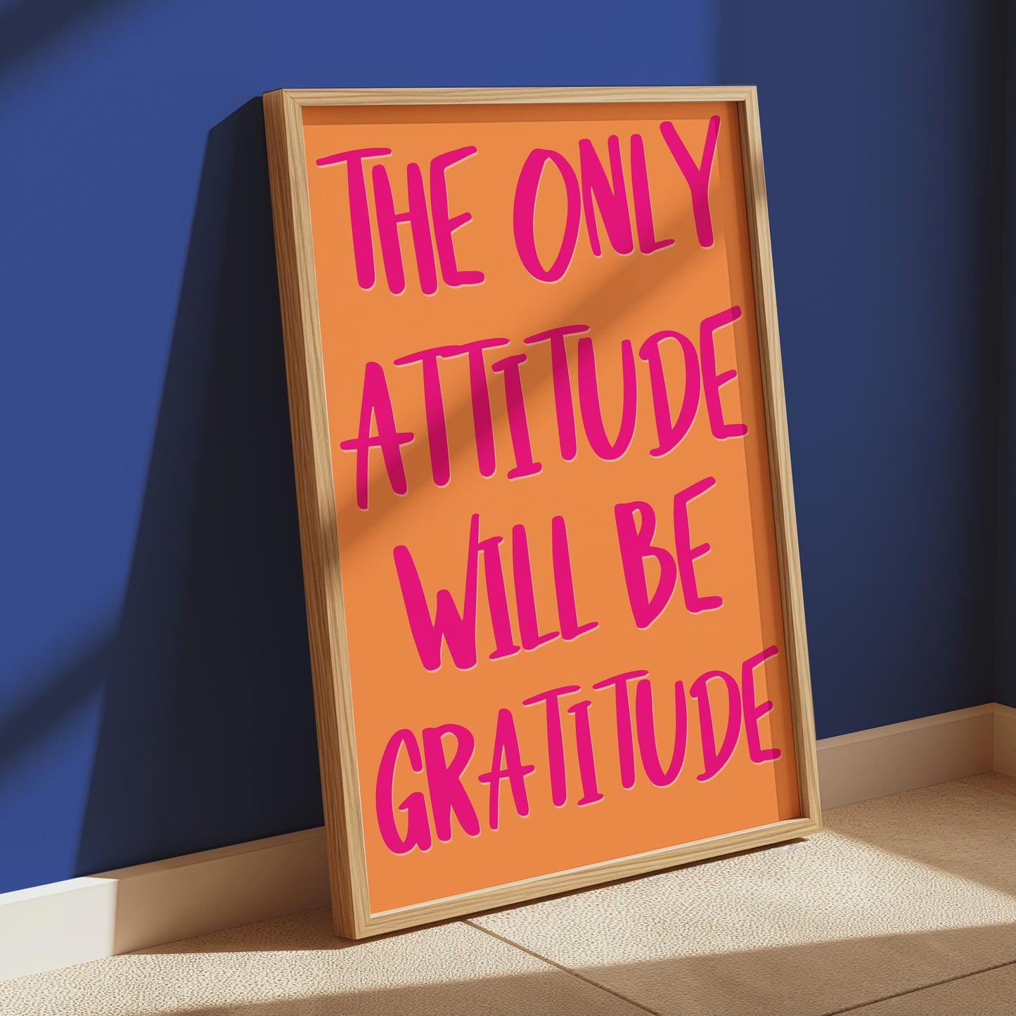 Bold Preppy Gratitude Wall Art Print | Dopamine Decor Quotes, Bright Colourful Dopamine Print, Colourful Gratitude Print, Positive Wall Art