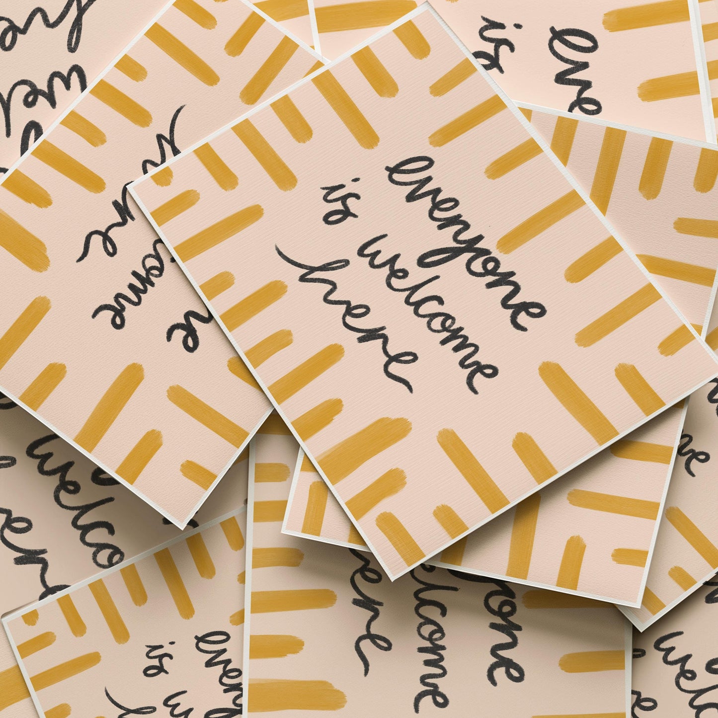 Everyone Is Welcome Here Print | Mustard Yellow Wall Art Prints, Yellow Decor, Mustard Bedroom Art Prints, Mustard Living Room Art Prints
