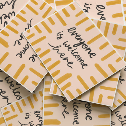 Everyone Is Welcome Here Print | Mustard Yellow Wall Art Prints, Yellow Decor, Mustard Bedroom Art Prints, Mustard Living Room Art Prints