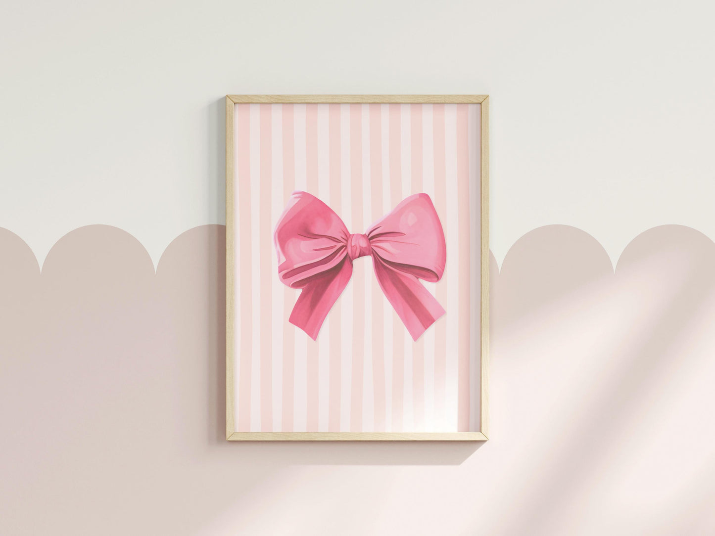 Pink Preppy Bow Art, Coquette Aesthetic Print, Pink Nursery Girly Wall Art, French Pastel Hair Bow Poster, Preppy Pink Print, Coquette Art