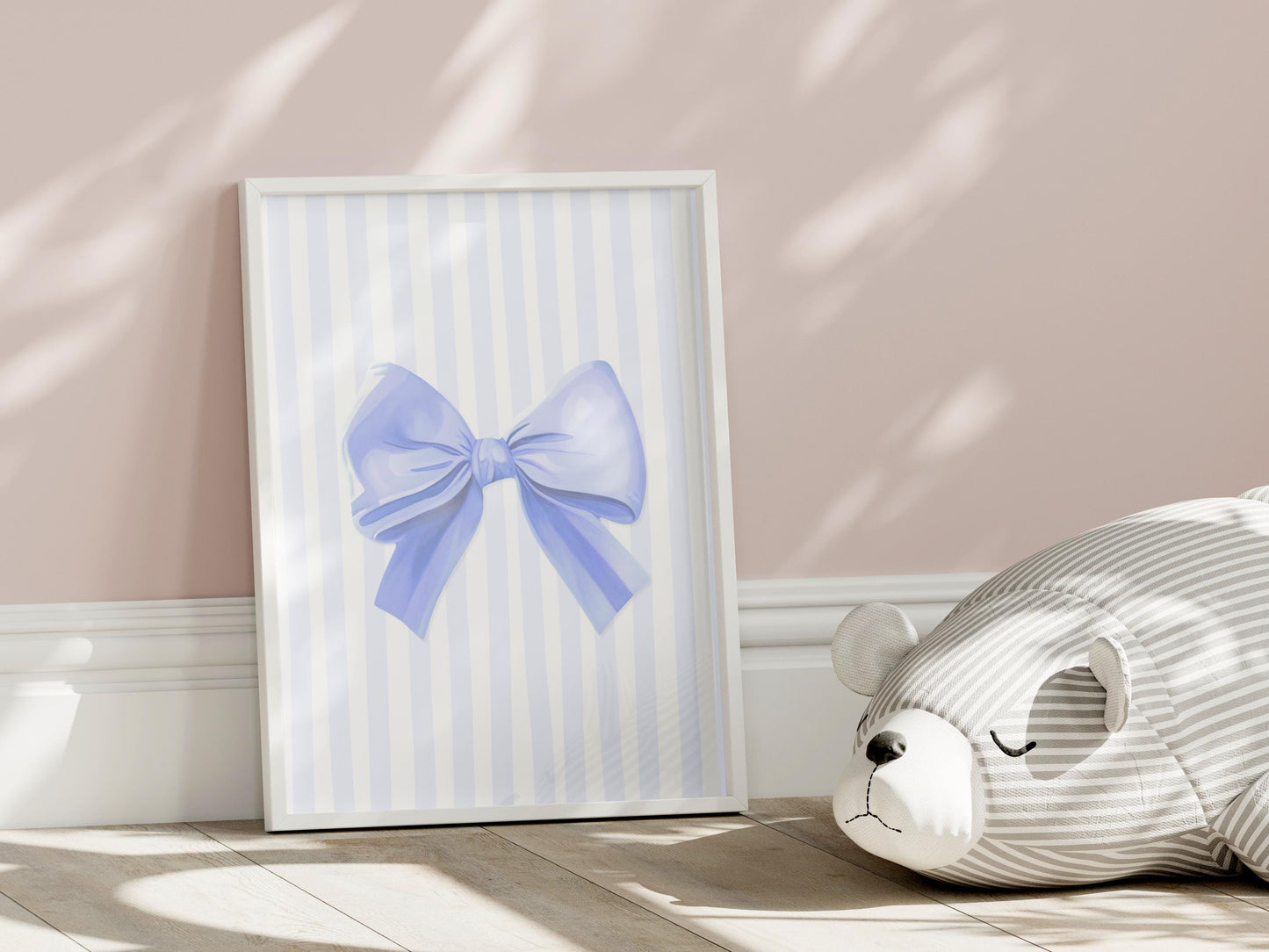 Blue Preppy Bow Art, Coquette Aesthetic Print, Blue Nursery Girly Wall Art, French Pastel Bow Poster, Preppy Blue Print, Coquette Bow Blue