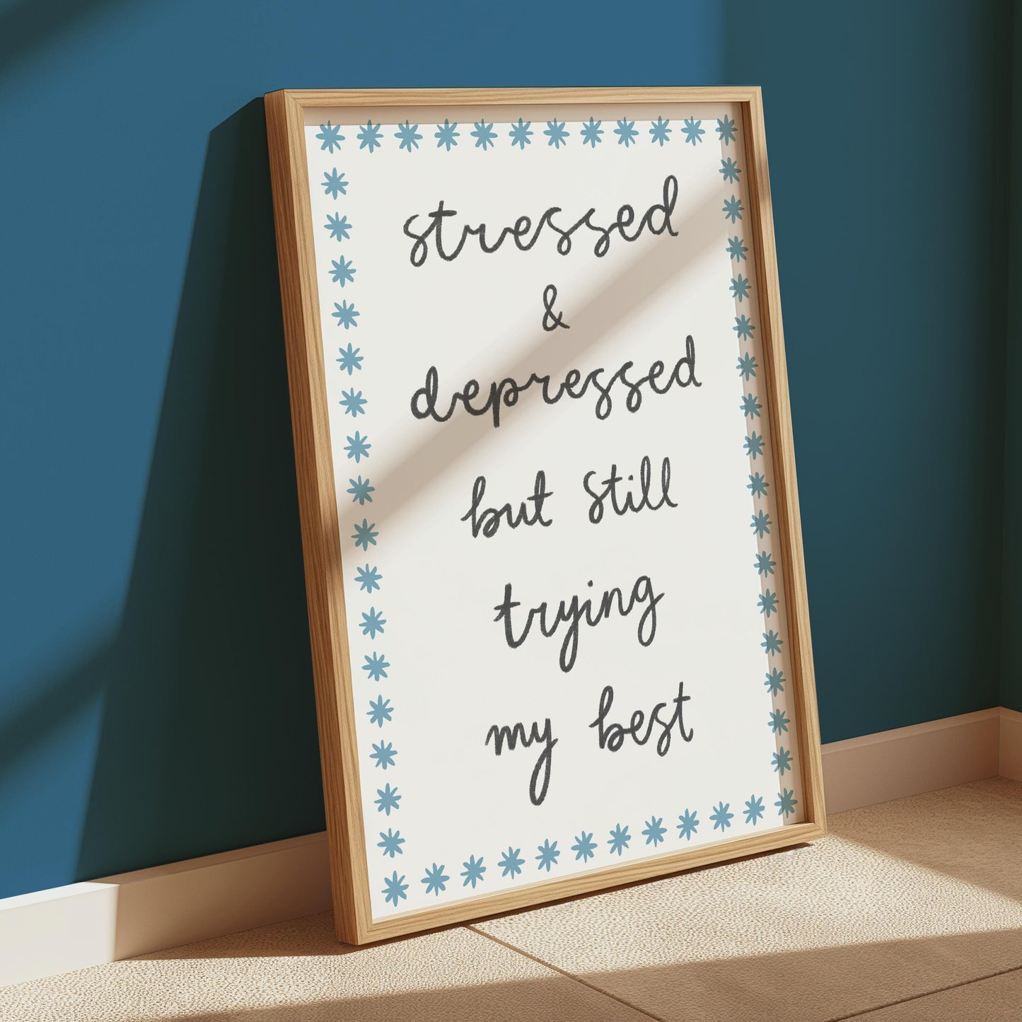 Trying My Best Funny Funny Wall Print | Mental Health Prints, Motivational Prints, Trendy Office Print, Funny Anxiety Prints for Office