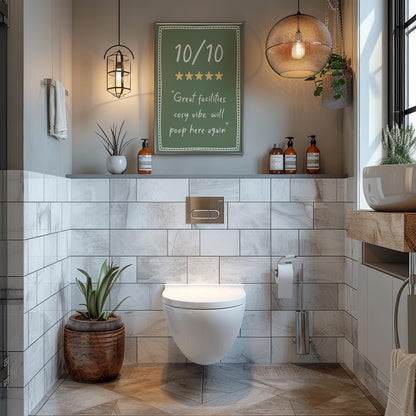 Funny Green Toilet Print '10/10 Would Poop Here Again' | Green Bathroom Print, Funny Bathroom Print, Toilet Quote, Downstairs Toilet Print