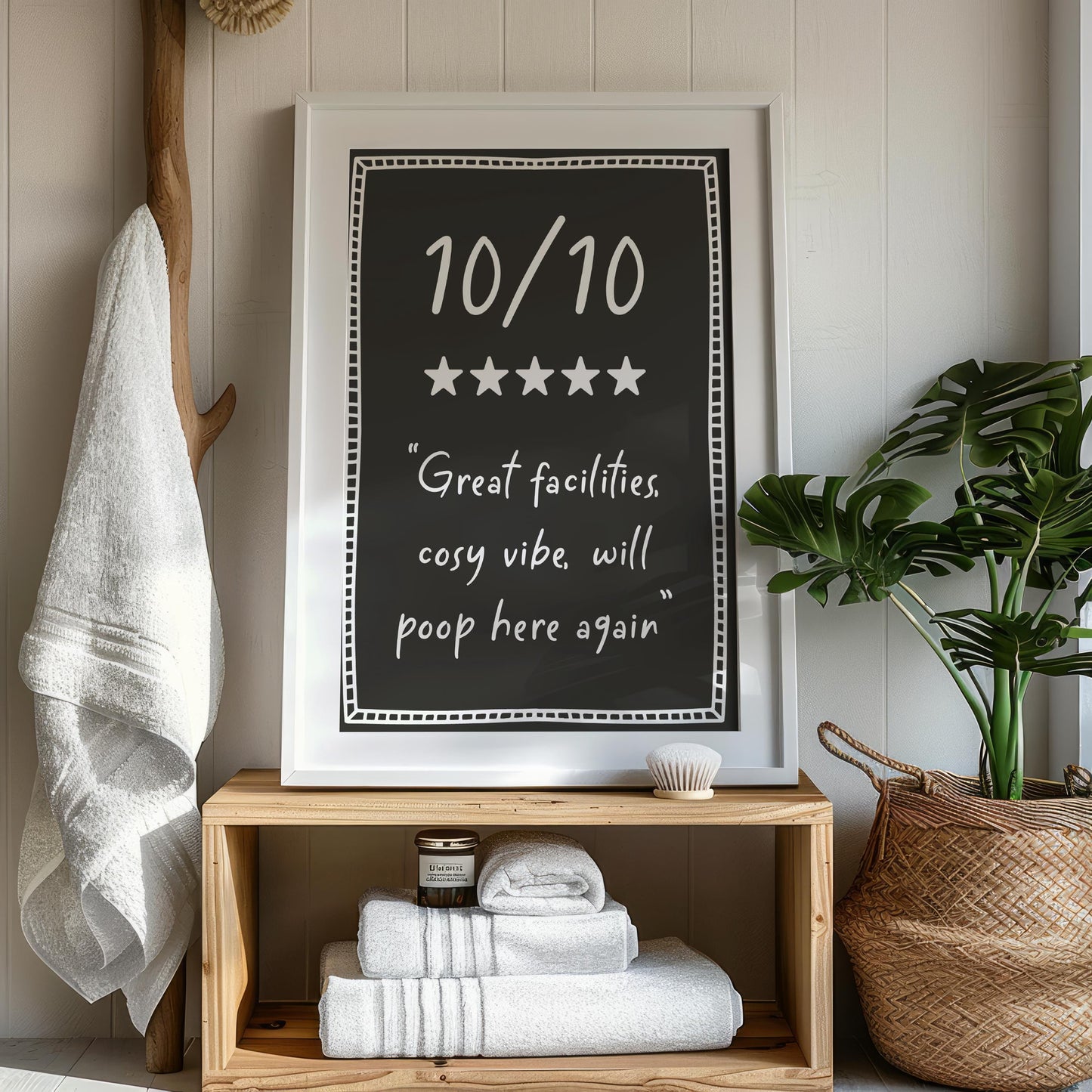 10/10 Toilet Review Funny Sign | Hilarious Loo Sign, A3 A4 A5 Toilet Print, Downstairs Toilet Prints, Cheeky Toilet Review, Bathroom Jokes