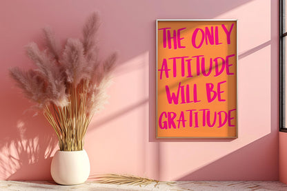 Bold Preppy Gratitude Wall Art Print | Dopamine Decor Quotes, Bright Colourful Dopamine Print, Colourful Gratitude Print, Positive Wall Art