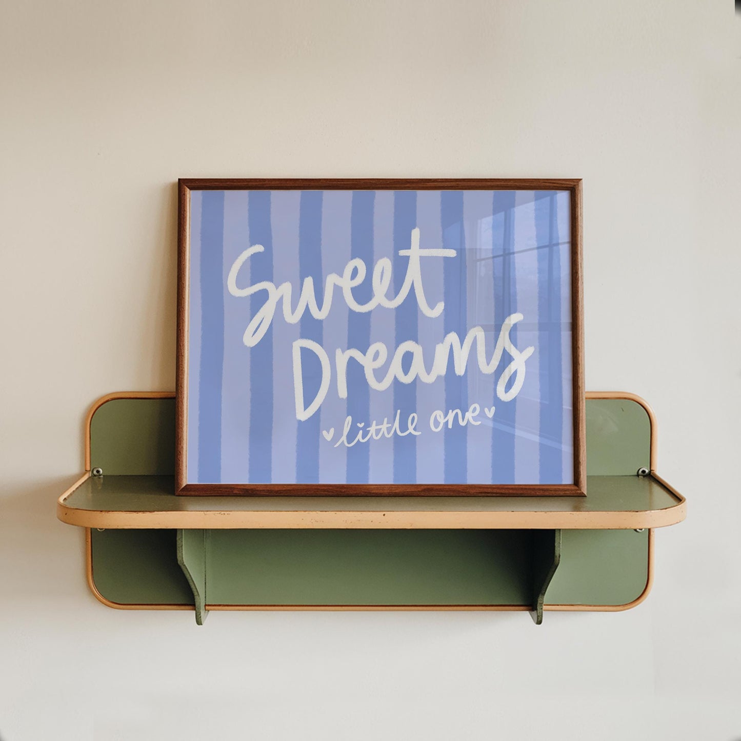 Sweet Dreams Baby Boy Print | Baby Boy Nursery Print, Boy Nursery Print, Blue Nursery Wall Art, Cute Boys Nursery Print, Baby Boy Quote Art