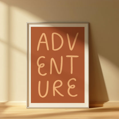 Warm Brown Adventure Print | Neutral Home Decor, Warm Brown Living Room Print, Warm Office Prints, Boho Office Print, Boho Living Room Decor