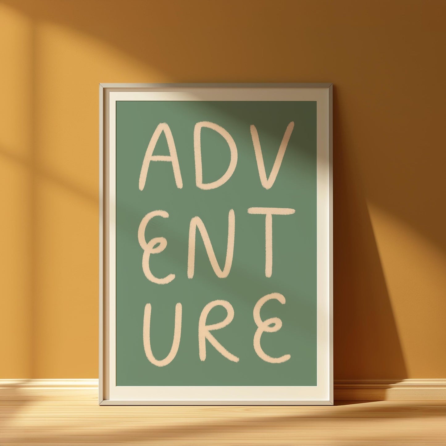 Adventure Awaits Sage Green Nursery Print | Green Playroom Prints, Green Typography Print, Green Boys Bedroom Print, for Sage Green Playroom