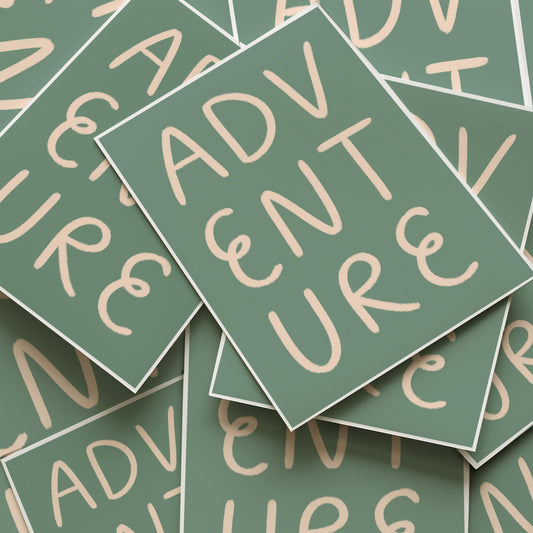 Adventure Awaits Sage Green Nursery Print | Green Playroom Prints, Green Typography Print, Green Boys Bedroom Print, for Sage Green Playroom