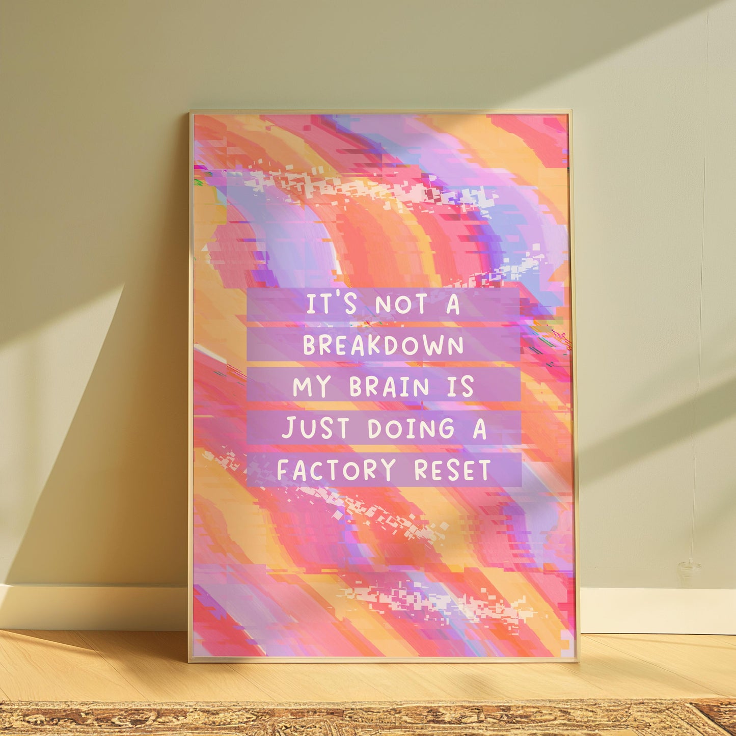 Funny Breakdown Print | Funny anxiety print, funny mental health print, funny mental health wall art, funny mentally unstable print