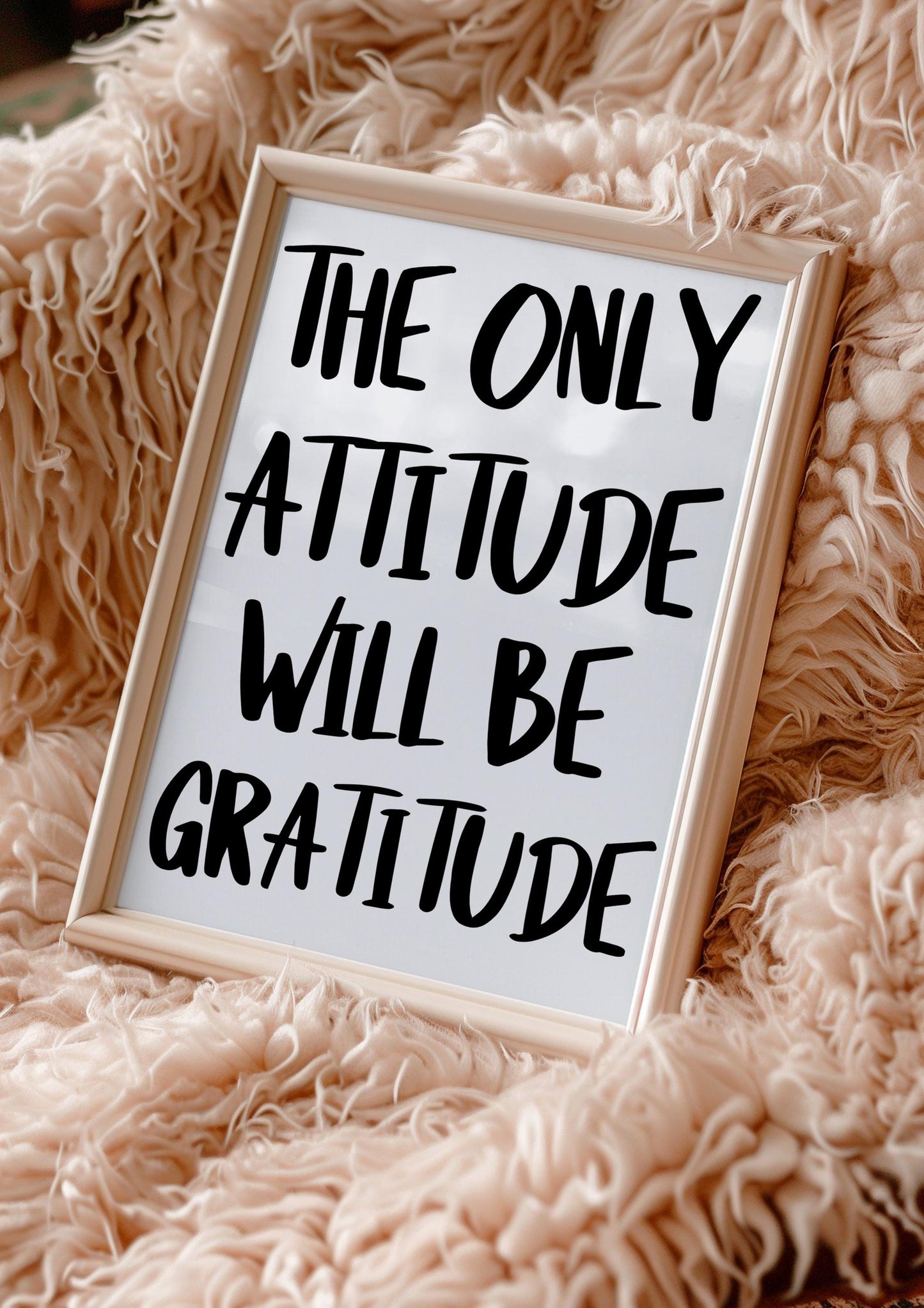 Gratitude Attitude Wall Art Print | White and Black Typography Print, Motivational Wall Art, A5 A4 Monochrome Quote Prints, Positive Prints