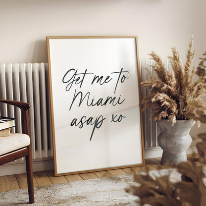 Miami Wall Art Print | Travel Print, Holiday Print, Black and White Travel Print, Travel Lover Quote, Travel Definition Print, Travelling