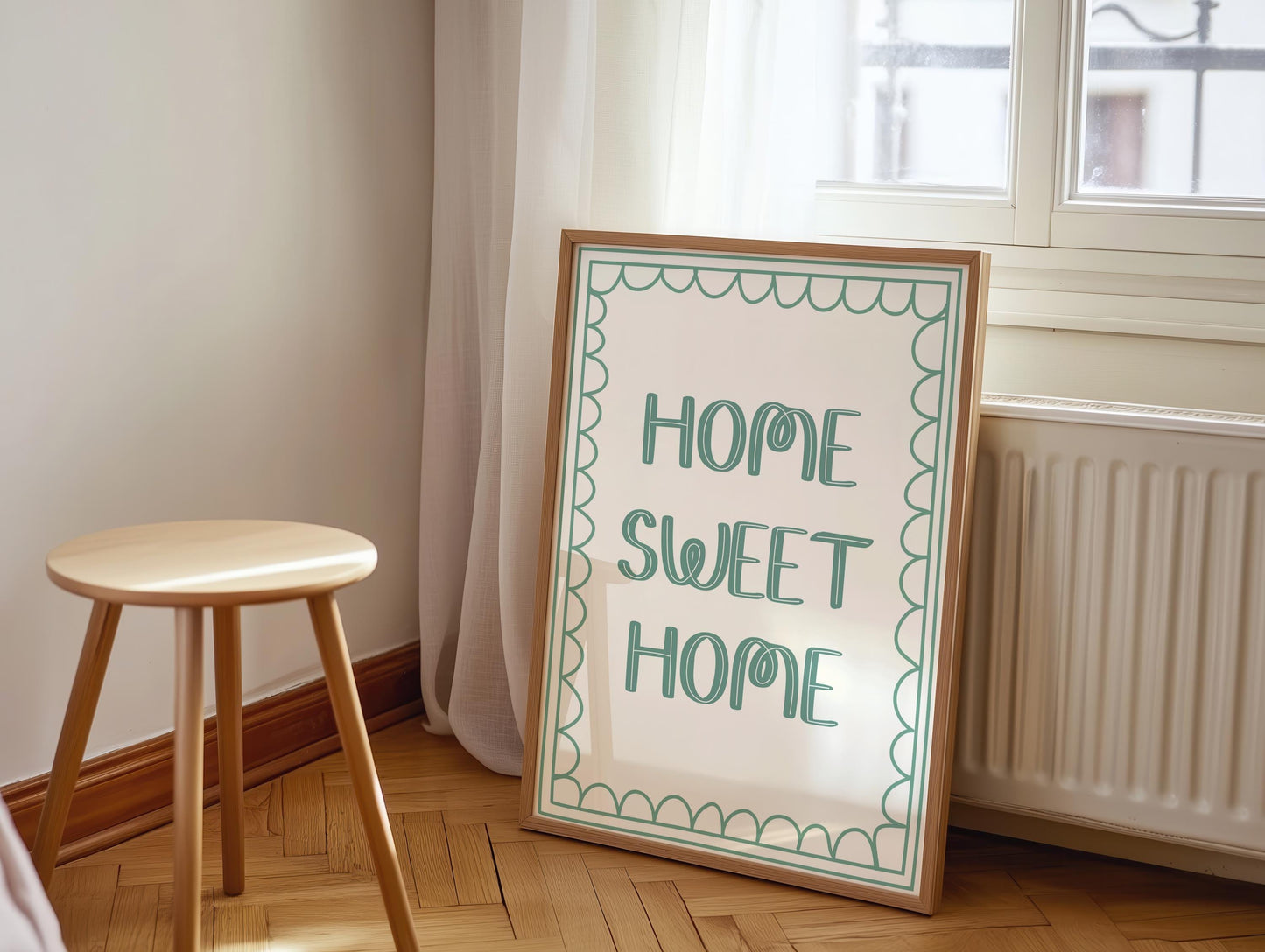 Sage Green and Cream Home Sweet Home Print | Cosy Green Home Print, Lets Get Cosy Sage Wall Art, Sage Green Wall Art, Sage Bedroom Art Print