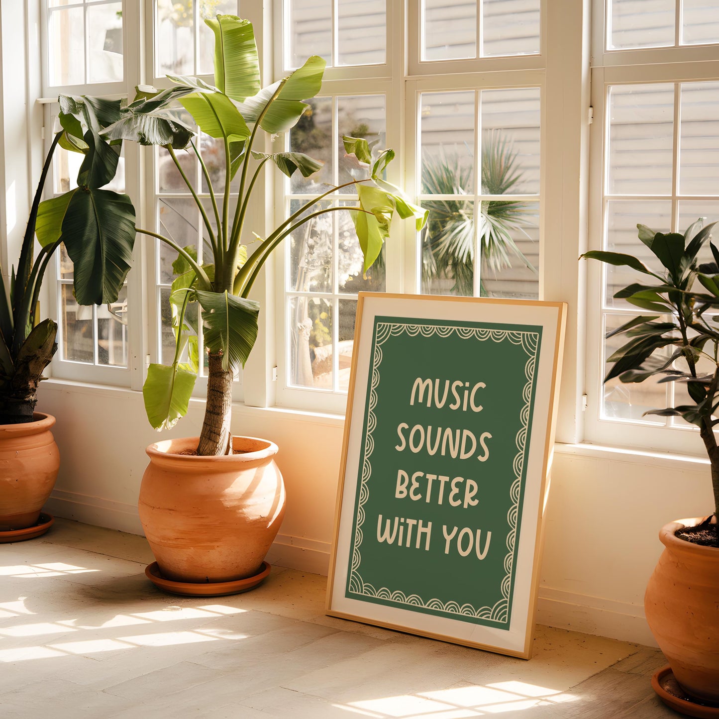 Music Sounds Better With You Print | Green Lyric Print, 90s Lyric Print, Retro 90s Print, Music Quote Print, Music Lover Quote, Music Lyrics