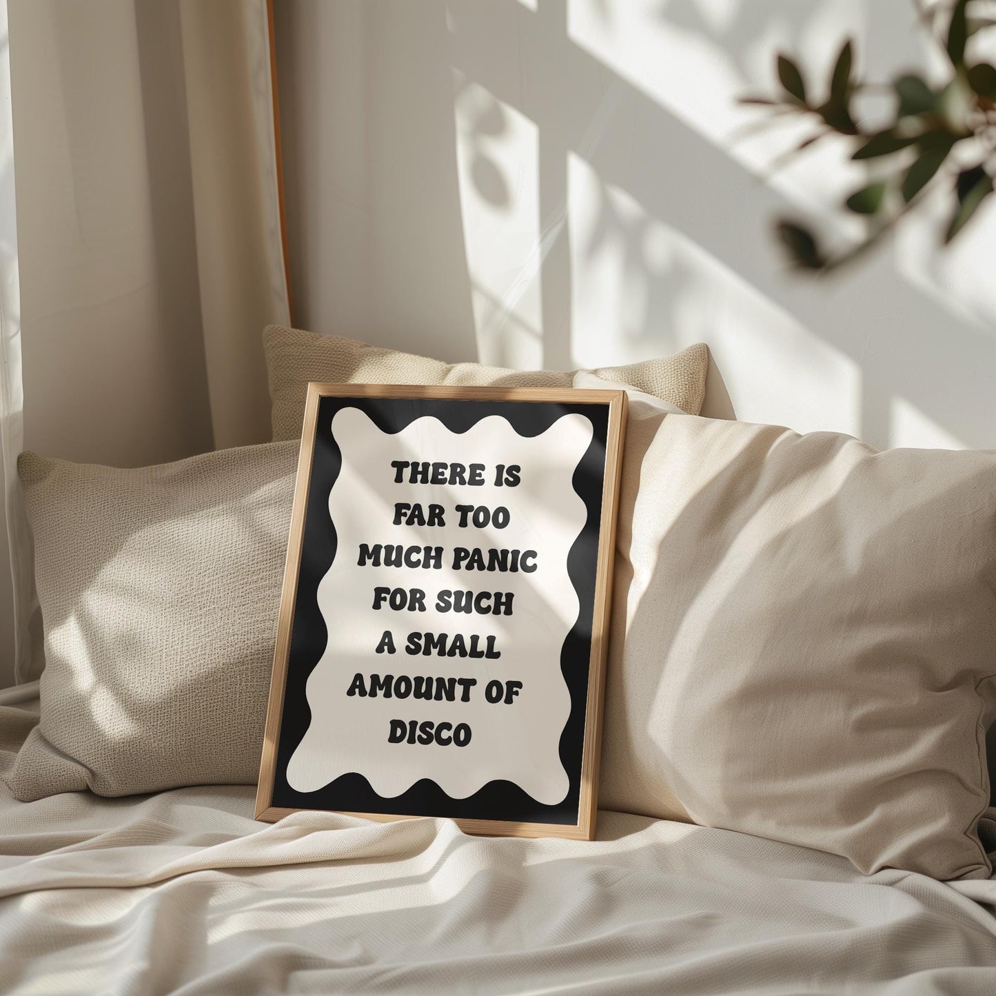 Black and White Retro Panic Print | Funny Panic Print, Too Much Panic Not Enough Disco Print Retro Wall Art, Retro Quote, Panic At The Desko