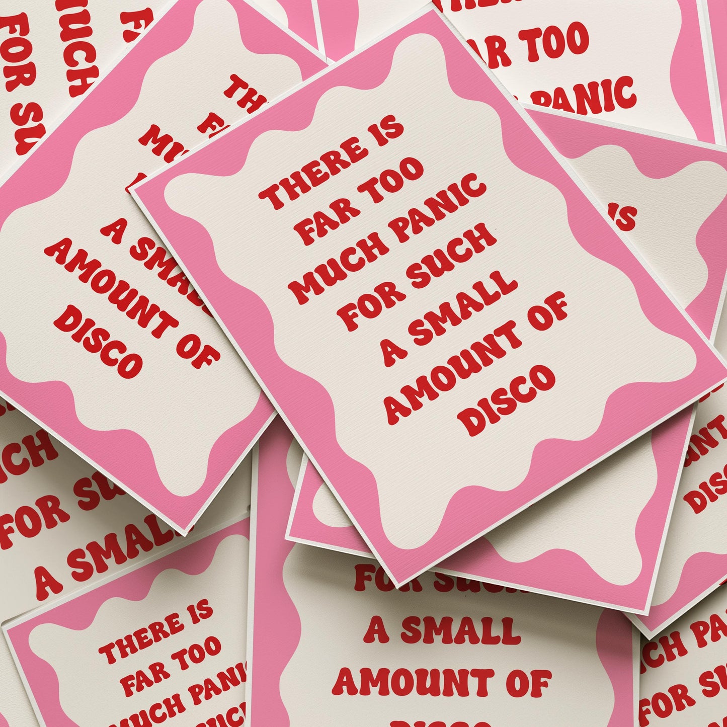 Too Much Panic Print | Pink and Red Quote Print, Pink And Red Preppy Print, Trendy Bedroom Print, Funny Girly Quote, Trendy Bedroom Prints