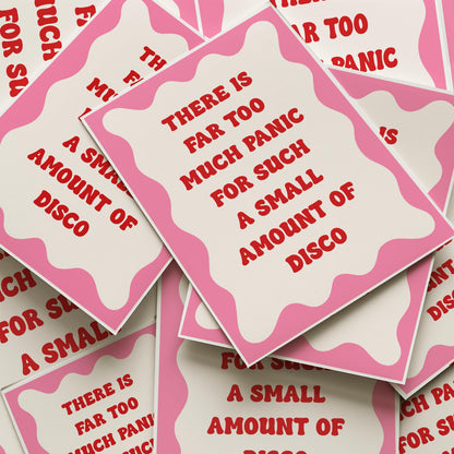 Too Much Panic Print | Pink and Red Quote Print, Pink And Red Preppy Print, Trendy Bedroom Print, Funny Girly Quote, Trendy Bedroom Prints