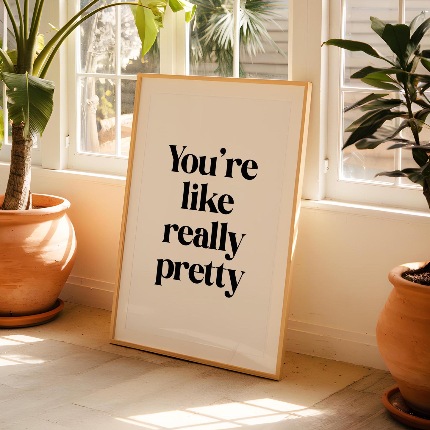You're Like Really Pretty Print | You're Really Pretty Black White Bathroom Print, Girly Bathroom Print, Mean Girls Quote Print, Bedroom Art