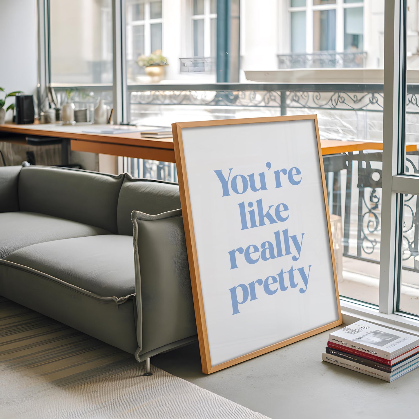 You're Like Really Pretty Print | Blue Preppy Print, Blue Girly Bathroom Print, Powder Blue Print, Baby Blue Print, Mean Girls Print, Quote