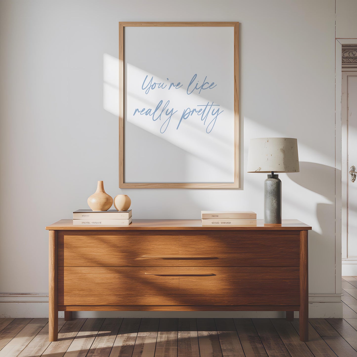 You're Like Really Pretty Print | You're Really Pretty Dusky Blue Print, Girly Bathroom Print, Mean Girls Quote Print, Baby Blue Bedroom Art
