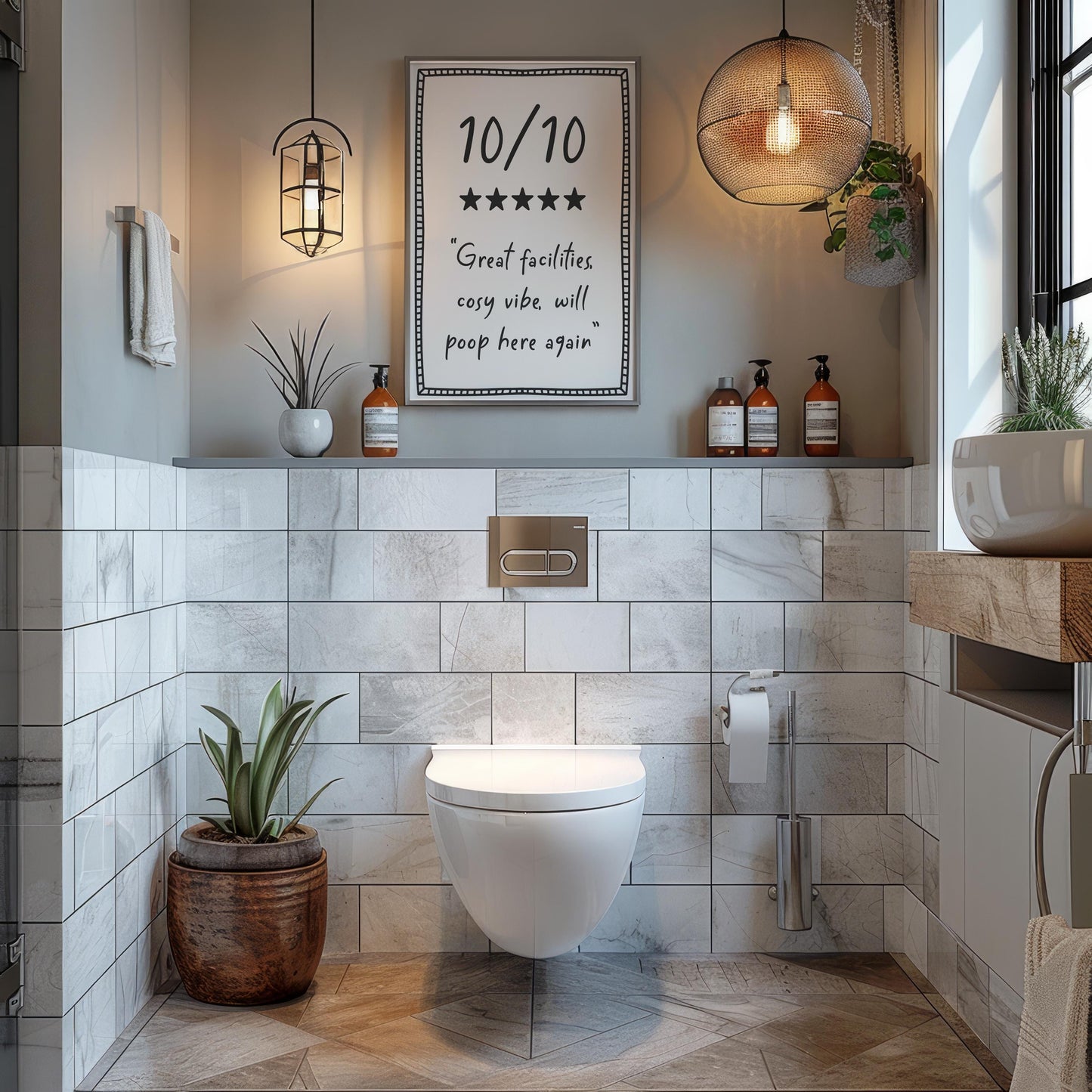 10 out of 10 toilet funny review print | Bathroom Wall Art, Funny Toilet poster, Home decor, typography poster, Black White Bathroom sign