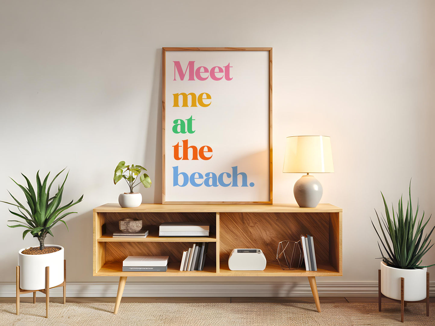 Meet Me At The Beach Print | Coastal Typography Poster, Beach House Decor Ocean Wall Art Print, Home Decor, Meet Me At The Beach Wall Decor