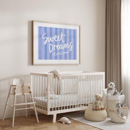 Sweet Dreams Baby Boy Print | Baby Boy Nursery Print, Boy Nursery Print, Blue Nursery Wall Art, Cute Boys Nursery Print, Baby Boy Quote Art