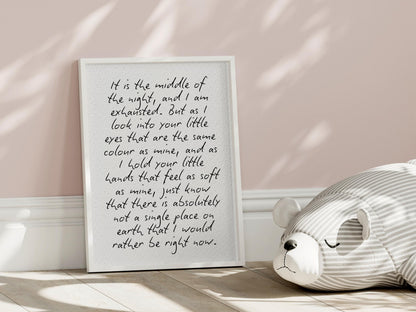 Feeding Baby Poem Print | Sentimental Baby Shower Gifts, Emotional Nursery Print, Personal Nursery Wall Art, Motherhood Fatherhood Poetry
