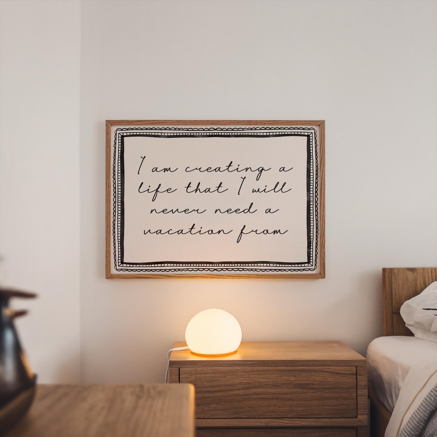 Love Life Wall Art Quote | Elegant Bedroom Print, Horizontal Quote Print, Inspirational Quote Print, Appreciation Print, Gratitude Quote Art