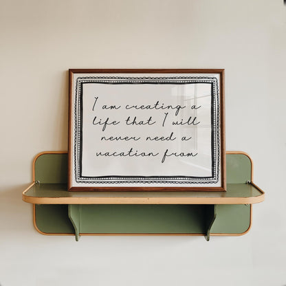 Love Life Wall Art Quote | Elegant Bedroom Print, Horizontal Quote Print, Inspirational Quote Print, Appreciation Print, Gratitude Quote Art