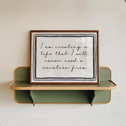 Love Life Wall Art Quote | Elegant Bedroom Print, Horizontal Quote Print, Inspirational Quote Print, Appreciation Print, Gratitude Quote Art
