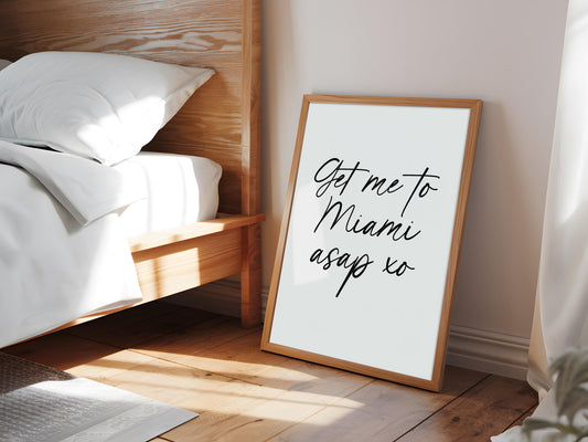 Miami Wall Art Print | Travel Print, Holiday Print, Black and White Travel Print, Travel Lover Quote, Travel Definition Print, Travelling