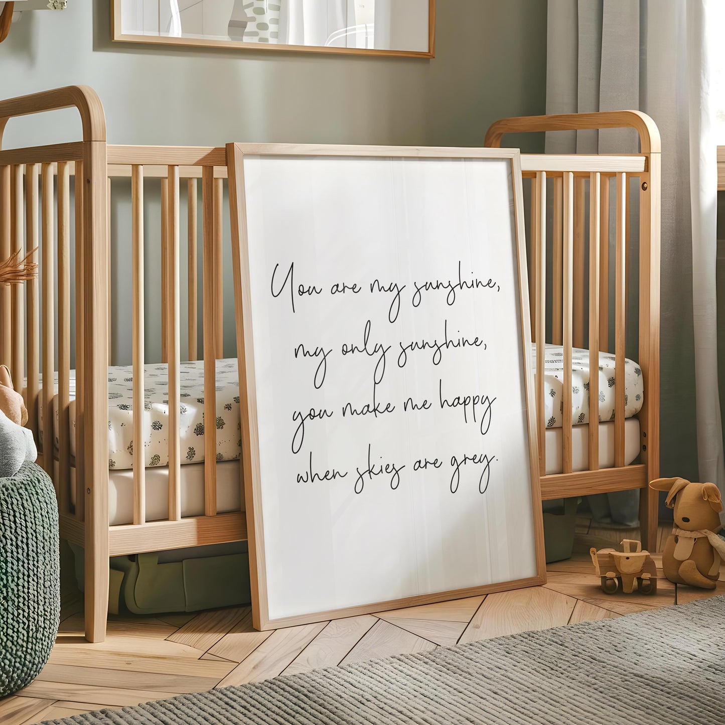 You Are My Sunshine Nursery Print | Neutral Nursery Prints, Nursery Rhyme Art, Cute Elegant Nursery Prints, Nursery Lyric Quotes Wall Art