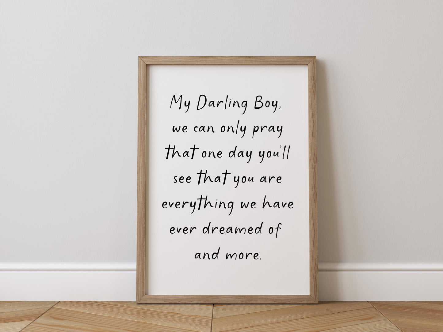 My Darling Boy Nursery Quote Print | Boys Room Wall Art, Baby Boy Nursery Prints, Baby Shower Gift for Baby Boy, Baby Boy Poem, Baby Boy Art