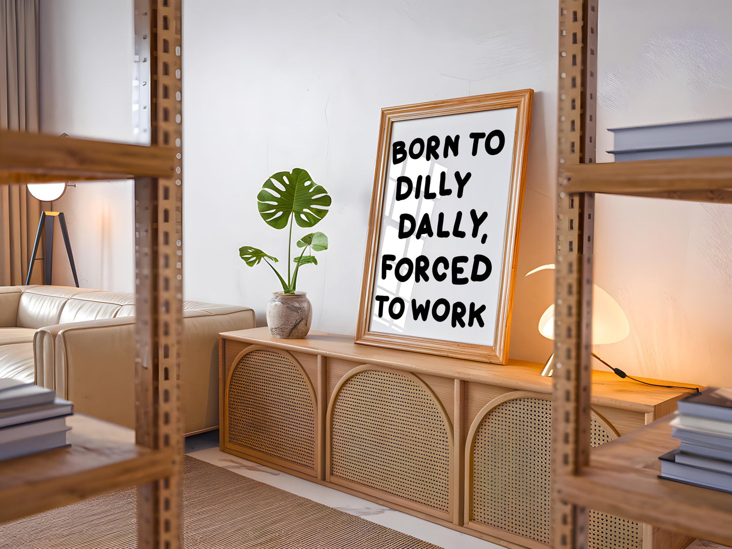 Born To Dilly Dally Forced To Work Print | Funny Office Quotes, Funny Office Prints, Forced To Work Art, Funny Work Print, Work Quote Funny