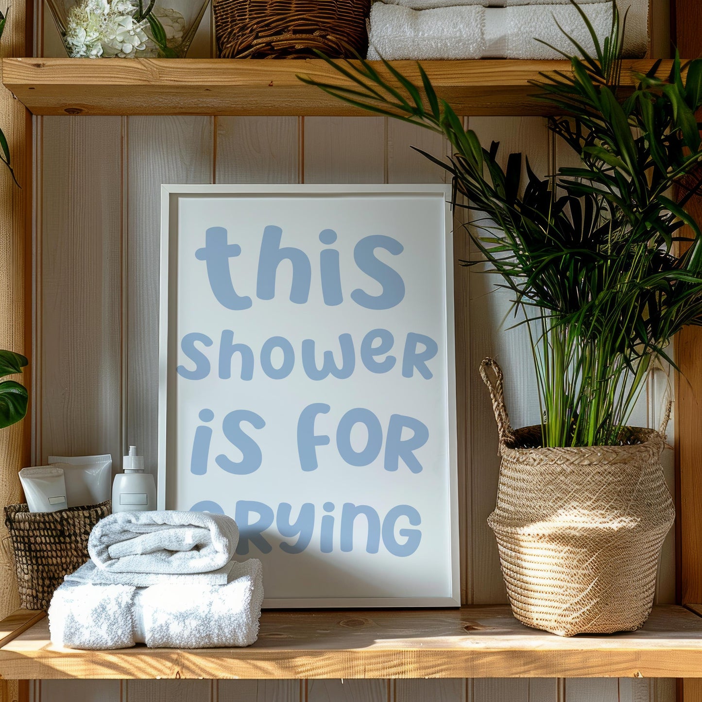 This Shower Is For Crying Print | Cheeky Bathroom Sign, Fun Shower Signs, Funny Bathroom Poster A3, Funny Bathroom Signs, Funny Bathroom Art