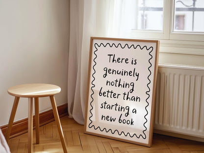 Nothing Better Than a New Book Print | Reading Wall Art, Book Wall Art, Book Club Print, Reading Wall Art Decor, Cute Gift For Book Lovers