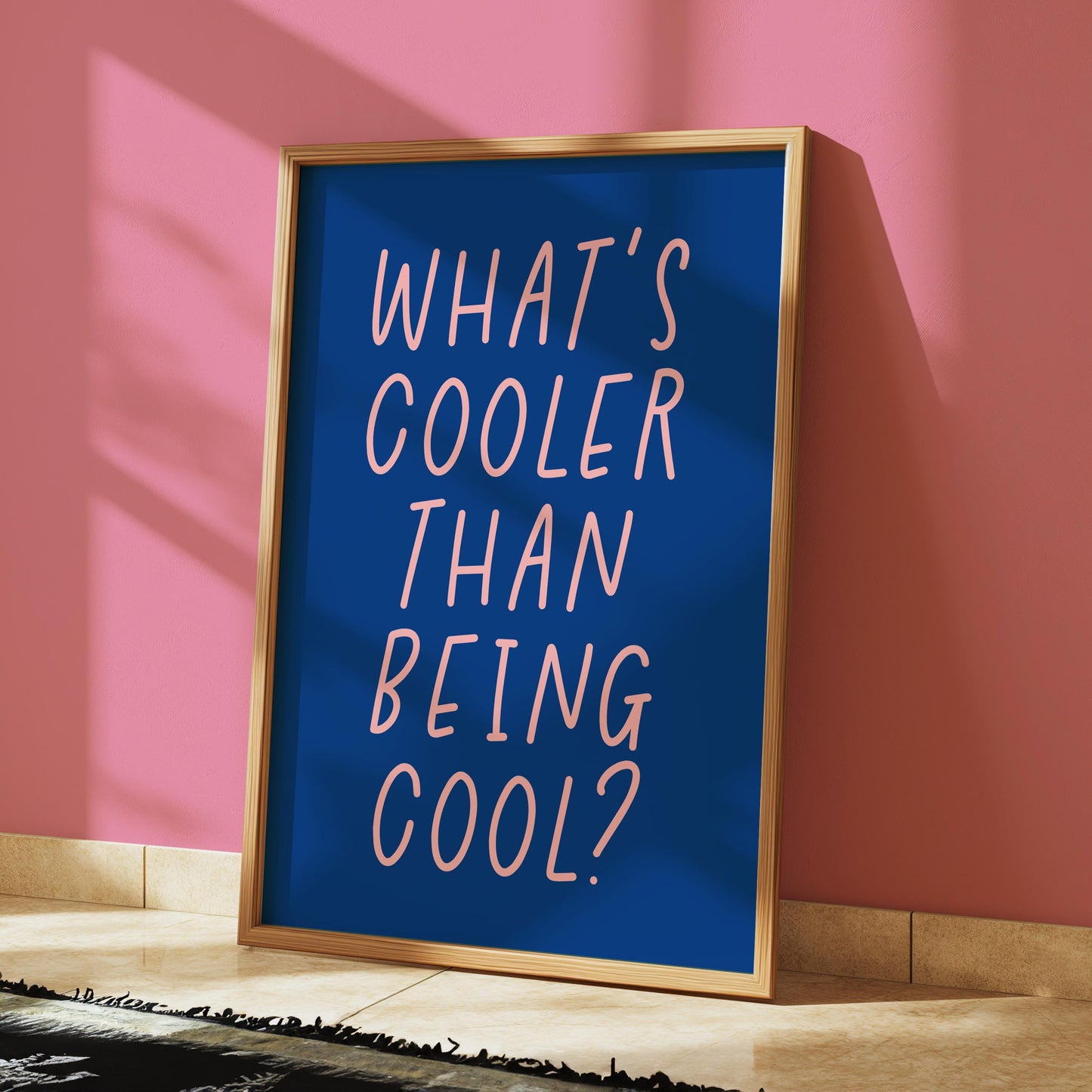 What's Cooler Than Being Cool Electric Blue Print | Fun Lyric Print, Blue and Pink Lyric Art, Playroom Lyric Print, Cool to Be Cool Wall Art