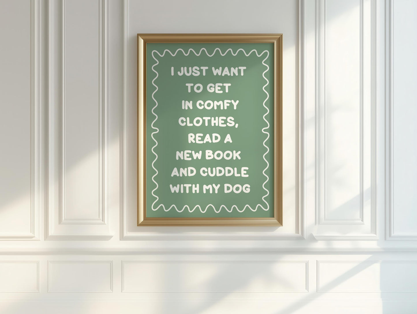 Books and Dogs Sage Green Typography Print | Sage Reading Print, Dog Owner Print, Love To Read Wall Art, Cute Book Print, Reading Corner Art