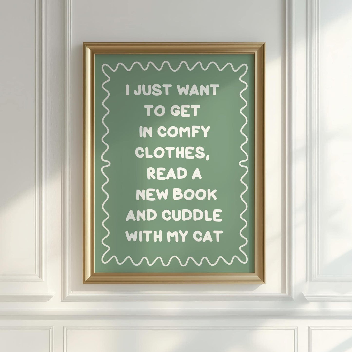 Books and Cats Sage Green Typography Print | Sage Reading Print, Cat Owner Print, Love To Read Wall Art, Cute Book Print, Reading Corner Art