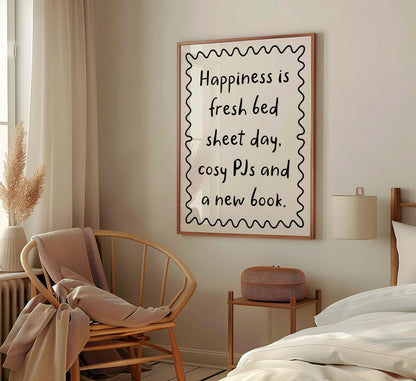 Fresh Bedsheets New Book Poster | Bookish Themed Print, Girly Reading Print, Love to Read Print, Bookish Poster, One More Chapter Poster