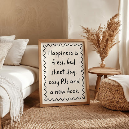 Fresh Bedsheets New Book Poster | Bookish Themed Print, Girly Reading Print, Love to Read Print, Bookish Poster, One More Chapter Poster