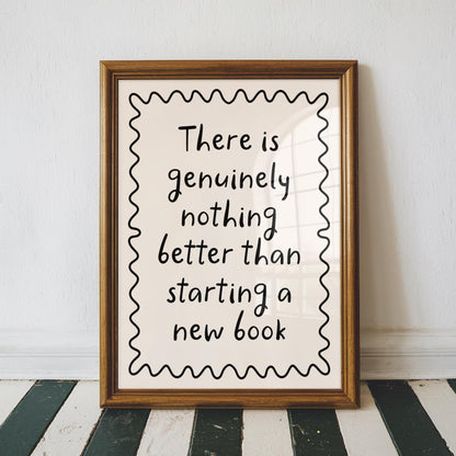 Nothing Better Than a New Book Print | Reading Wall Art, Book Wall Art, Book Club Print, Reading Wall Art Decor, Cute Gift For Book Lovers