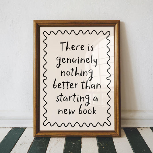 Nothing Better Than a New Book Print | Reading Wall Art, Book Wall Art, Book Club Print, Reading Wall Art Decor, Cute Gift For Book Lovers