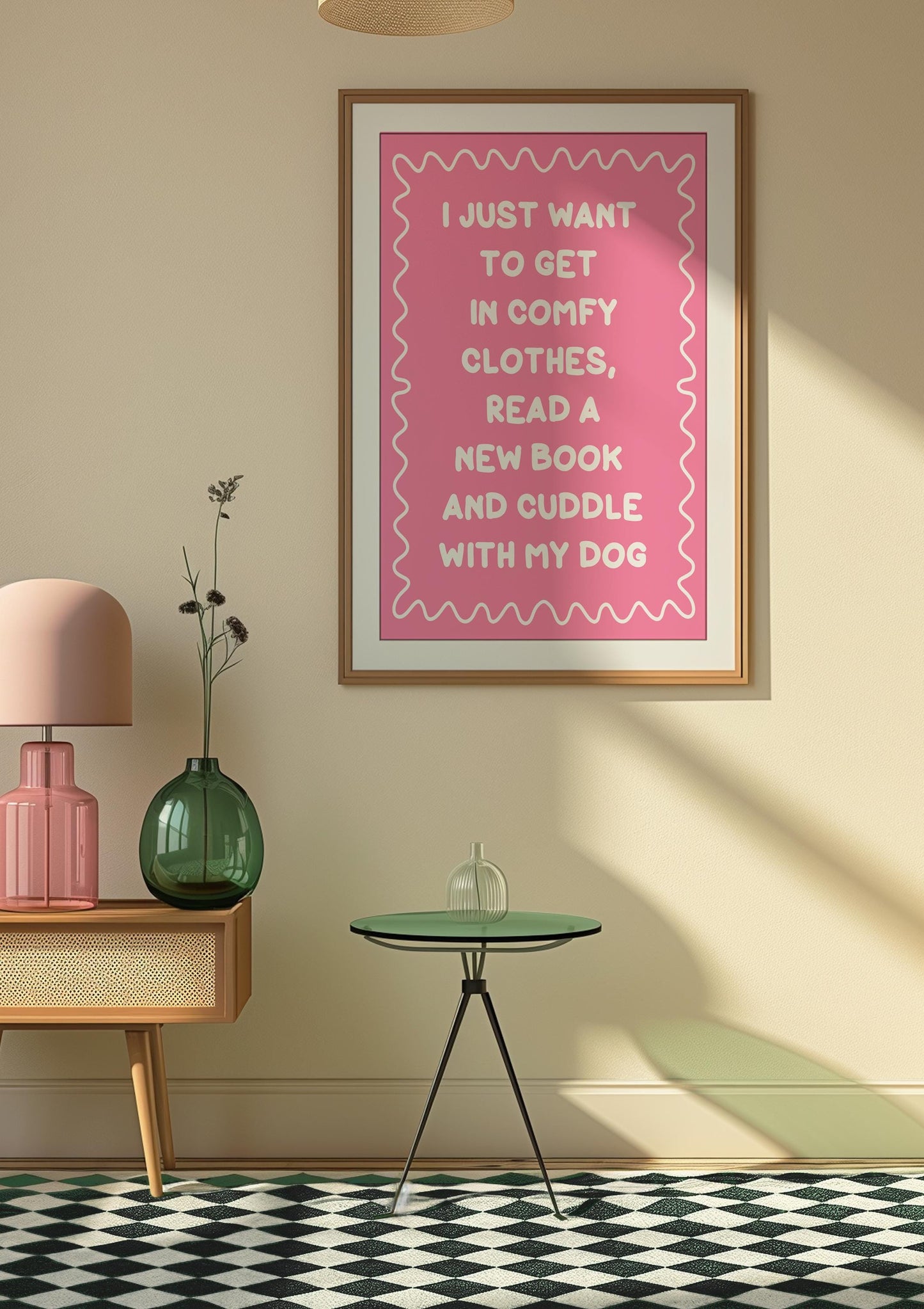 Books and Dogs Pink and White Typography Print | Preppy Reading Print, Girly Dog Owner Print, Girly Love To Read Wall Art, Cute Book Prints